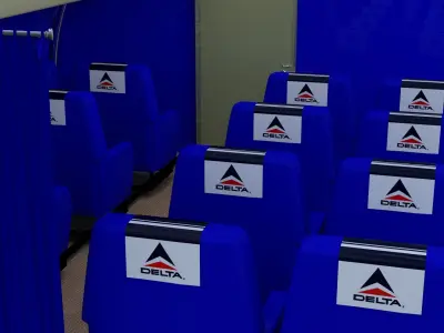 Inside a commercial plane 3D model