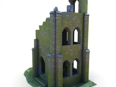 Medieval Building 51 Ruins Low-poly 3D model