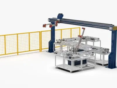 Automatic Conveyor Assembly Line 3D model