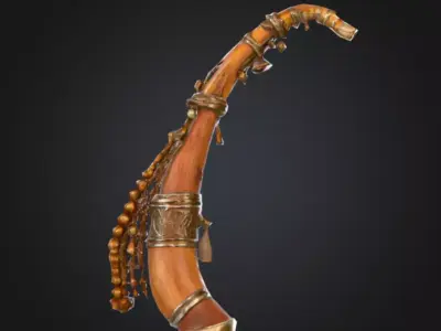Traditional Indian Shehnai Low-poly 3D model