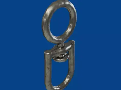 Destorcedor stainless steel ring pull Low-poly 3D model