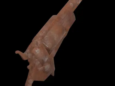 BrokenRustRevolver Free low-poly 3D model