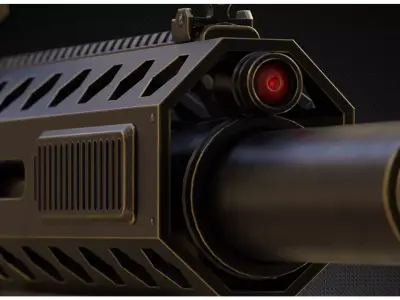 Z-22 Breacher Sci-Fi Rifle - Low Poly PBR Game Ready Low-poly 3D model