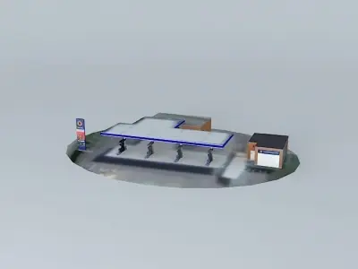 Fuel &amp; Retail station "In fast" Latvia Riga Muk... Free 3D model