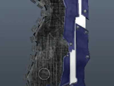 Segmented Blade Fantasy Sword Game Ready Low-poly 3D model