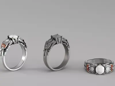 S00036 Sci-Fi Engagement Ring 3D print model