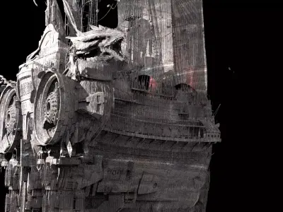 Dark Dreadnaught airship 5  3D model