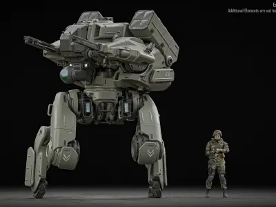 Sci-Fi Warrior Mech 3D model