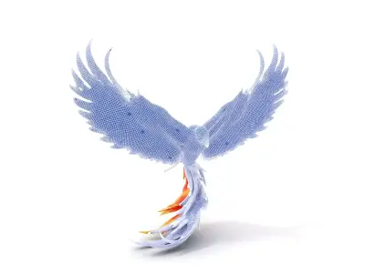 Fiery Phoenix Wings model pack Low-poly 3D model