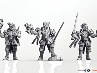 Feudal Guard Female Higher Officers female 3D print model