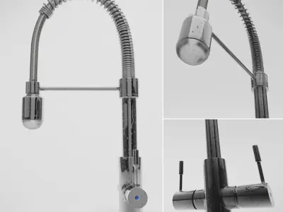 Pull-Down Kitchen Faucet Set 02 3D model
