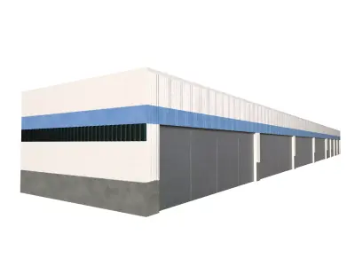 Large Plane Hangar Low-poly 3D model