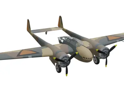 Fokker GI Jachtkruiser Low-poly 3D model