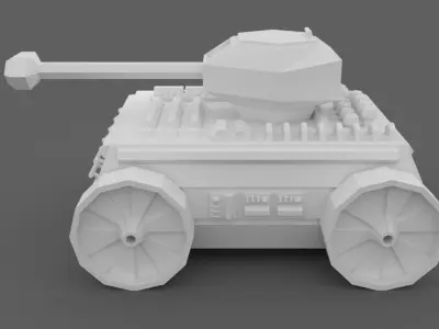 Low poly Tank Low-poly 3D model by tobiashai