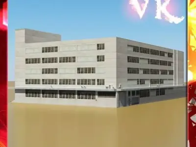 Photorealistic Low Poly Office Building 2 3D model