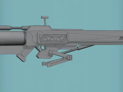 assault-rifle sci-fi rifle Free low-poly 3D model