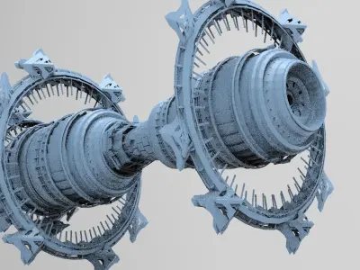 Sci Fi Alien pulsar Fusion array 1 3D model
