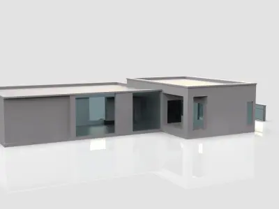 Modern Building House Low-poly 3D model