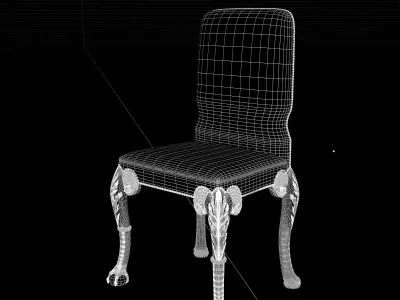 Chelini art  tinto noce scuro chair render ready vray  3D model
