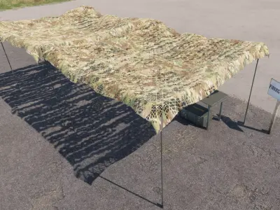 Military Camo Net Tent Low-poly 3D model