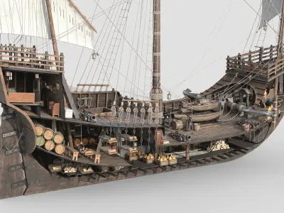This 3D Santa Maria 1495  includes a fully detailed interior 3D model
