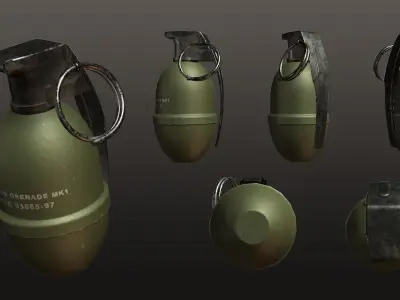 Tactical Grenades Low-poly 3D model