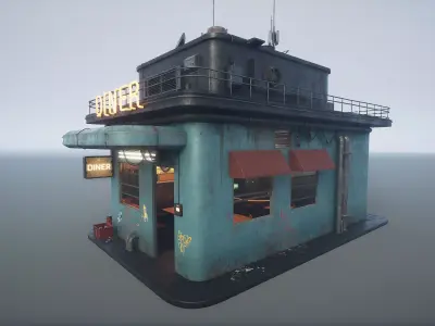 Cyberpunk Diner 3D model