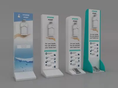 Disinfection Stands Collection 3D model