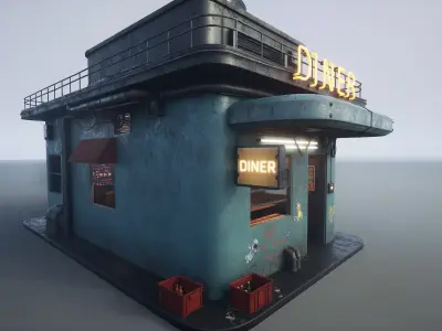 Cyberpunk Diner 3D model
