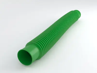 Hog Oval Corrugated Hose 01 Green 3D model