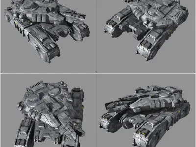 SF Medium Tank - MK2  Low-poly 3D model
