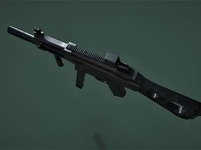 Sub Machine Gun Free low-poly 3D model
