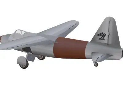 Heinkel He 178 Low-poly 3D model purchase
