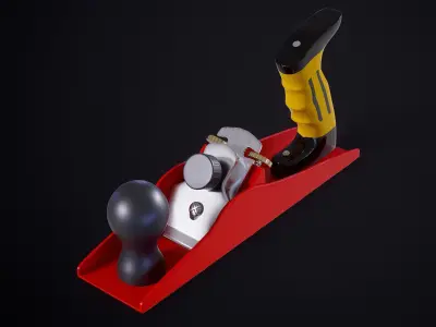 Hand Bench Plane Red PBR Low-poly 3D model