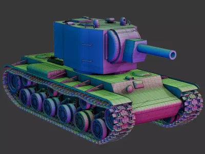 KB 2 Tank Low-poly 3D model