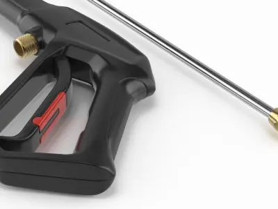 Pressure Washer Spray Gun with Turbo Lance Black 3D model