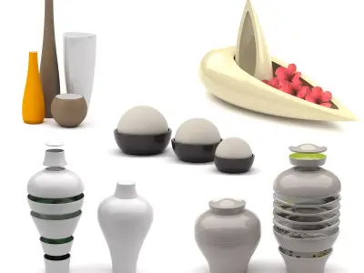 Art vases 3D Model Pack