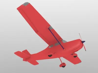 Old Airplane Low-poly 3D model purchase
