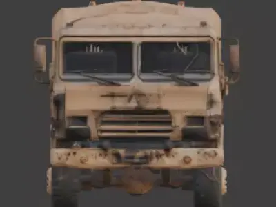 Heavy Military Cargo Truck 3D Model Low-poly 3D model