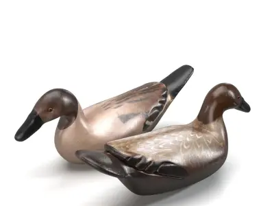 Antique Wooden Hunting Decoys PBR 3D model