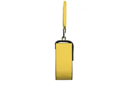 Yellow Leather Baguette Bag 3D model