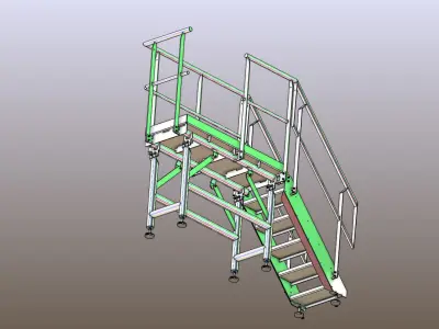 Small Stainless Steel platform 3D model