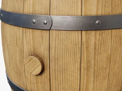 Wooden Barrel 03 3D model