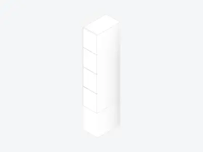 Locker - Laminate - Integral - Classic - High Base - 4 Door Low-poly 3D model