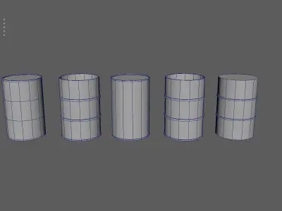 Rusty Metal Barrels Low-poly 3D model