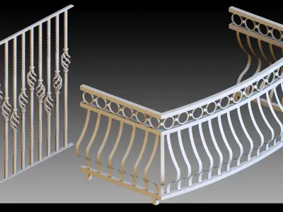 50 Fences- Vol 01- Kitbash- High detail 3d models 3D model