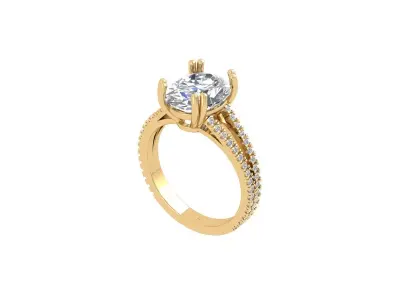 Oval Art Deco Ring 3D print model 20