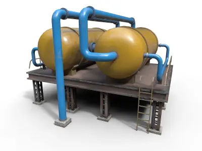 Industrial tanks Low-poly 3D model purchase