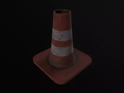 Dirty Traffic Cone Low-poly 3D model purchase