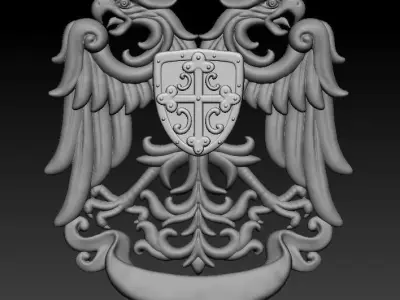 Serbian Eagle Logo Pendant 3D print model